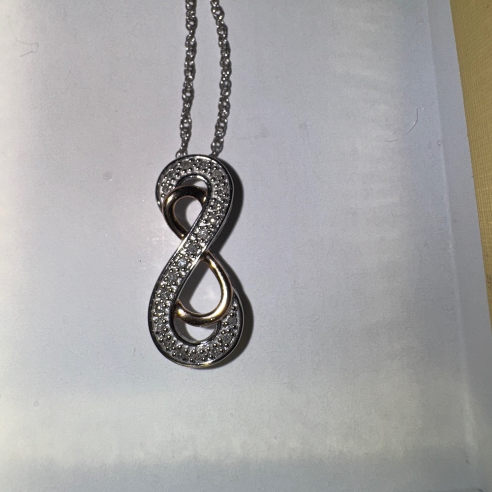14k SS Natural Diamond infinity